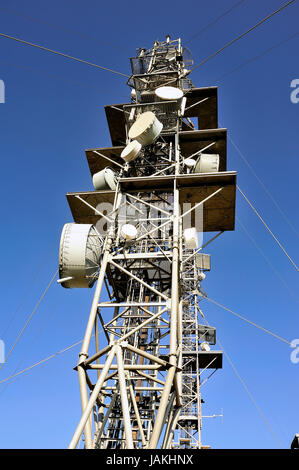 Le antenne sulla vetta del Monte Aigoual Foto Stock