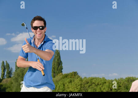 Juge Männer spielen Golf Foto Stock