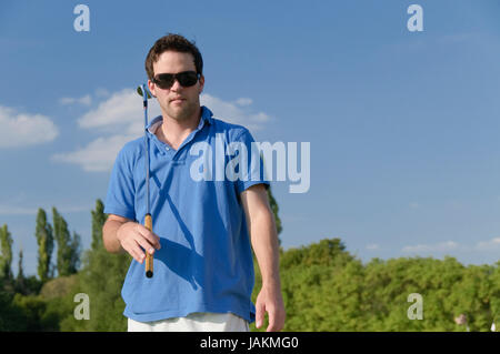 Juge Männer spielen Golf Foto Stock