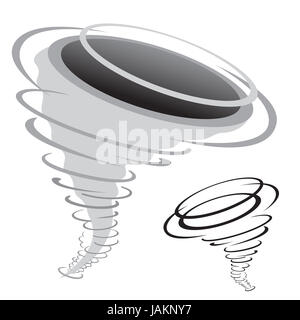 Cartoon tornado isolati su sfondo bianco Foto Stock