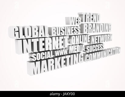 Testo 3d di internet related marketing parole Foto Stock