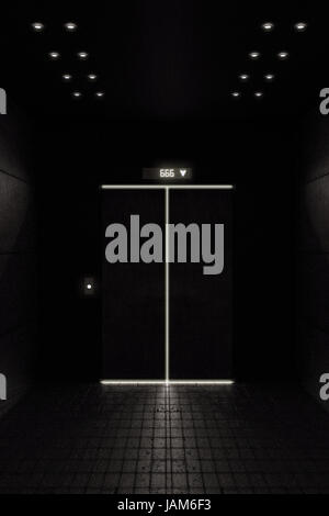 3d illustrazione di un ascensore porta Foto Stock