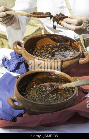 Salsiccia dolce vasellame in post-alimentazione, cibo Foto Stock