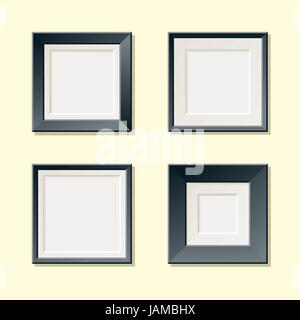 Set di quattro quadrati, classic cornici con diverse larghezze. Illustrazione Vettoriale