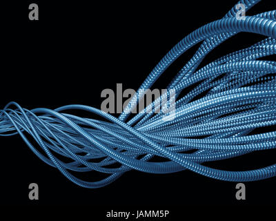Pura geometria serie. Sullo sfondo di un blu degli elementi a spirale per le vostre esigenze di progettazione sul tema dell'industria, della scienza e della tecnologia Foto Stock