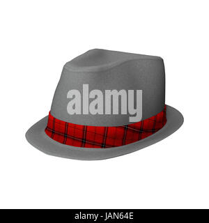 3D render digitale di un uomo elegante cappello isolati su sfondo bianco Foto Stock