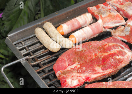 Verschiedene Sorten Fleisch vom Grill Foto Stock