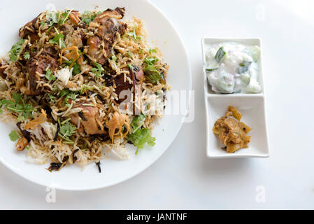 Pranzo indiano ricetta Biryani di pollo Foto Stock