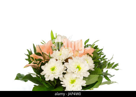Ein Blumenstrauss mit Rosen, Amaryllis und Chrysanthemen Foto Stock