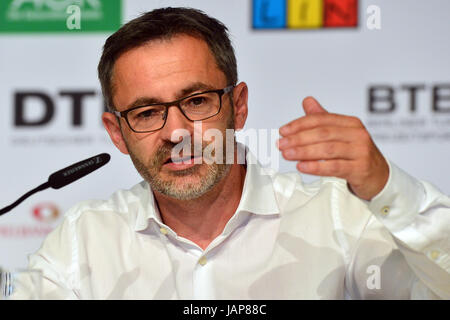 Berlino, Germania. 07Th Giugno, 2017. Il presidente del tedesco della Federazione di ginnastica Alfons Hoelzl partecipa a una conferenza stampa presso la Germania Ginnastica Festival di Berlino, Germania, 07 giugno 2017. Foto: Maurizio Gambarini/dpa/Alamy Live News Foto Stock