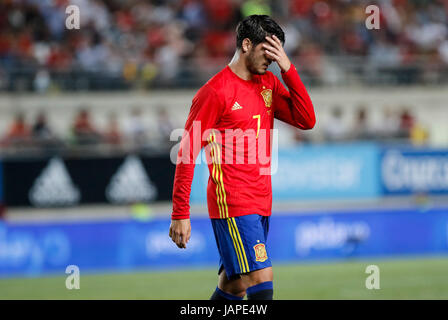 Murcia, Spagna. Il 7 giugno, 2017. International amichevole tra la nazionale di calcio della Spagna e la Colombia a Nueva Condomina Stadium in Murcia. © ABEL F. ROS/Alamy Live News Foto Stock