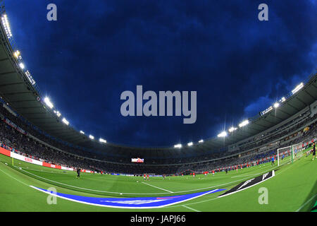 Tokyo, Giappone. Il 7 giugno, 2017. Vista generale di calcio/calcetto : KIRIN Challenge Cup 2017 match tra Giappone 1-1 della Siria a Ajinomoto Stadium a Tokyo in Giappone . Credito: AFLO/Alamy Live News Foto Stock