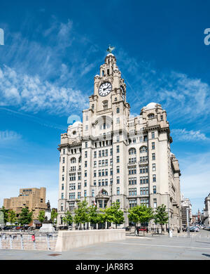 Il Royal Liver Building Pier Head Liverpool Regno Unito Foto Stock