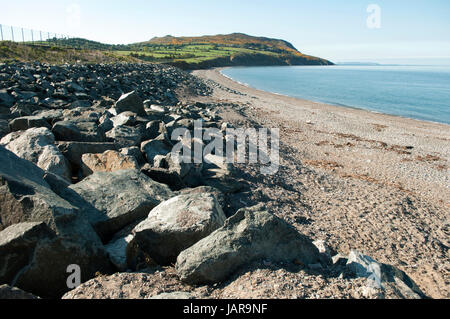 Greystones (Irish: Na Clocha Liatha) è una città costiera e la località balneare nella contea di Wicklow, Irlanda. Foto Stock