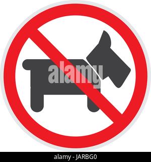 Non si accettano cani o animali vettore segno raffigurante le attività vietate Illustrazione Vettoriale