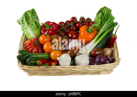Colorato cesto di vegetali Foto Stock