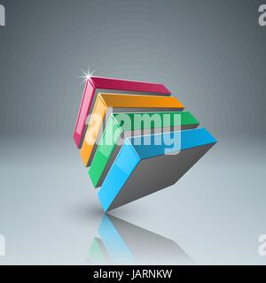 Quattro box colore icona. Illustrazione Vettoriale