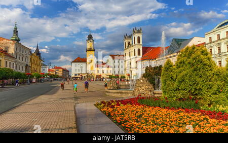 Banska Bystrica la principale piazza di giorno, Slovacchia Foto Stock