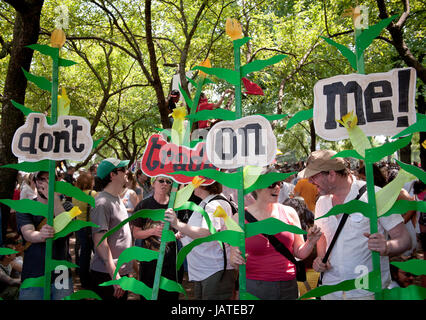 Le persone si radunano in Chicago Grant Park domenica a unirsi in un marzo al rally con la guerra in Iraq veterani, vicino a dove il vertice della NATO si svolge. Foto Stock