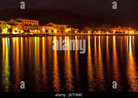 Marciana Marina nella notte. Isola d'Elba, Livorno, Italia. Foto Stock