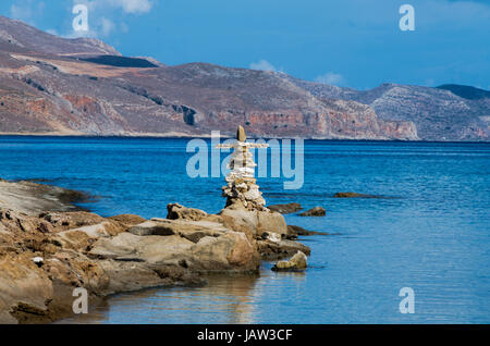 Sculture modellata utilizzando pietre e rocce in Creta, Grecia. Foto Stock