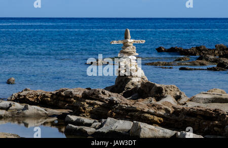 Sculture modellata utilizzando pietre e rocce in Creta, Grecia. Foto Stock