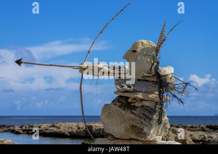 Sculture modellata utilizzando pietre e rocce in Creta, Grecia. Foto Stock