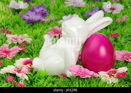 Ostereier auf Blumenwiese - uova di pasqua sul prato di fiori 33 Foto Stock