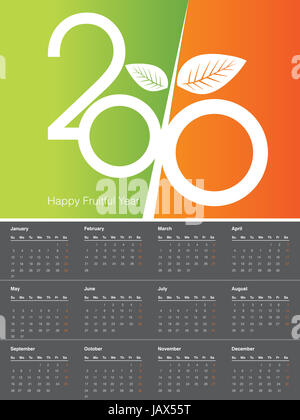 Illustrazione Vettoriale del calendario 2010, facile da modificare. Foto Stock