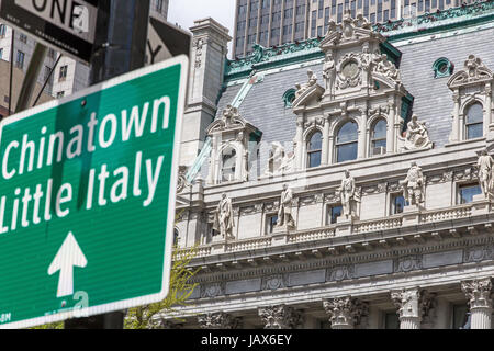 Modo di Chinatown e Little Italy in New York Foto Stock