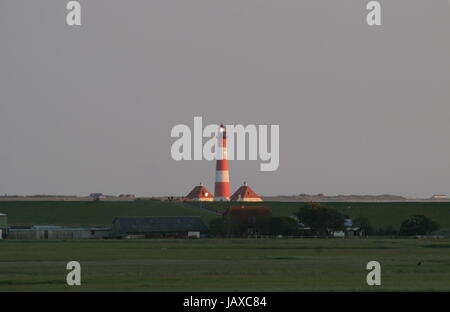 Faro westerhever Foto Stock