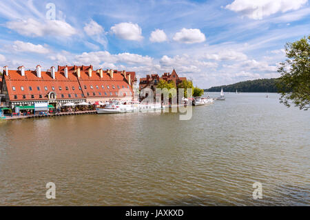 Porto di Mikolajki ad estate giorno soleggiato, il Masurian distretto dei laghi della Polonia settentrionale Foto Stock