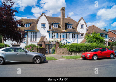 "Ivanhoe', arti e mestieri / stile eclettico house, 1914, FRINTON ON SEA, Essex, Inghilterra Foto Stock