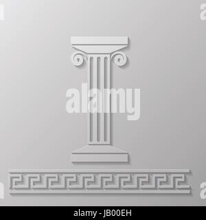 Illustrazione colorata con colonna di marmo per il tuo design Foto Stock