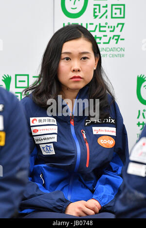 Tokyo, Giappone. 8 Giugno, 2017. Yurika Abe Sci : Giappone Para-ski Federation assiste ad una conferenza stampa a Tokyo in Giappone . Credito: AFLO/Alamy Live News Foto Stock