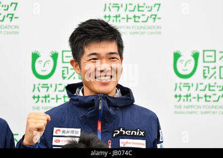 Tokyo, Giappone. 8 Giugno, 2017. Yoshihiro Nitta Sci : Giappone Para-ski Federation assiste ad una conferenza stampa a Tokyo in Giappone . Credito: AFLO/Alamy Live News Foto Stock