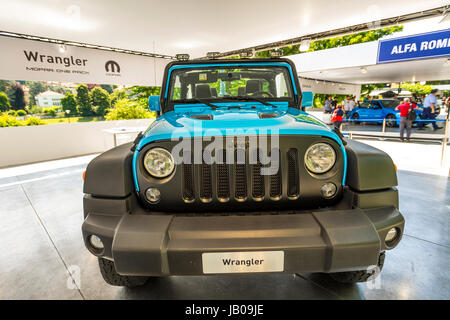 Il Piemonte, Torino, Italia. Il giorno 08 Giugno, 2017. Italia Piemonte Torino parco del Valentino 'Salone dell'auto di Torino ' Jeep Wragler Credito: Davvero Facile Star/Alamy Live News Foto Stock