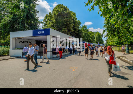 Il Piemonte, Torino, Italia. Il giorno 08 Giugno, 2017. Italia Piemonte Torino parco del Valentino 'Salone dell'auto di Torino ' Credito: Davvero Facile Star/Alamy Live News Foto Stock