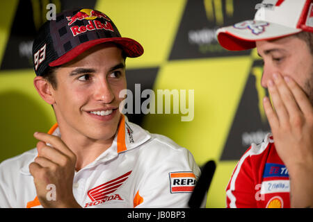 Montmelo, Spagna. Il giorno 08 Giugno, 2017. #93 Marc Marquez (spagnolo) Repsol Honda Team durante la conferenza stampa prima di catalano il Moto GP Grand Prix, Circuito di Montmelo. Giovedì, Giugno 08, 2017. Credito: Gtres InformCión más ComuniCión on line, S.L./Alamy Live News Foto Stock