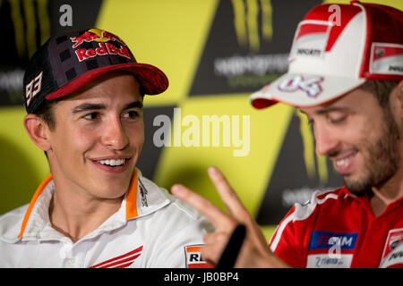 Montmelo, Spagna. Il giorno 08 Giugno, 2017. #93 Marc Marquez (spagnolo) Repsol Honda Team durante la conferenza stampa prima di catalano il Moto GP Grand Prix, Circuito di Montmelo. Giovedì, Giugno 08, 2017. Credito: Gtres InformCión más ComuniCión on line, S.L./Alamy Live News Foto Stock