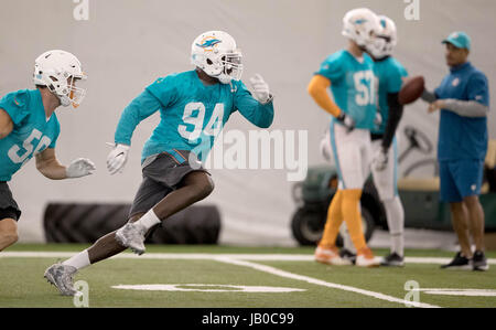 Davie, Florida, Stati Uniti d'America. 8 Giugno, 2017. Miami Dolphins linebacker Lawrence Timmons (94) a Miami Dolphins training facility in Davie, Florida il 8 giugno 2017. Credito: Allen Eyestone/Palm Beach post/ZUMA filo/Alamy Live News Foto Stock