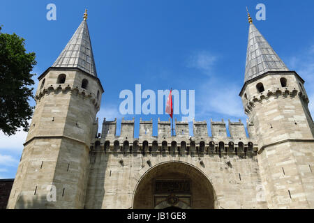 Il gate del saluto di Palazzo Topkapi, Istanbul, Turchia Foto Stock