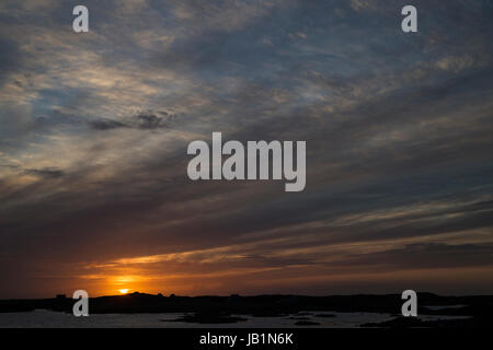 Tramonto sul Loch Eynort, Sud Uist Foto Stock