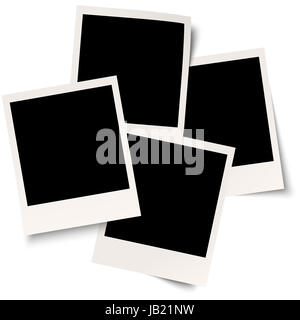 4 Polaroid con ombra Foto Stock