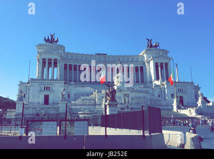 Vista del Foro romano dal I al di fuori di Roma, Italia Foto Stock