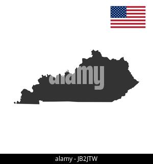 Mappa degli Stati Uniti Stato del Kentucky Illustrazione Vettoriale