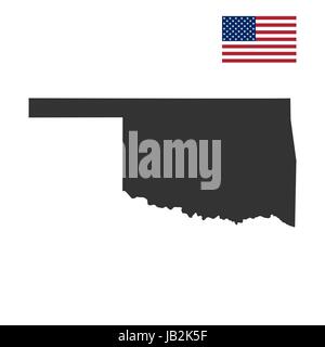 Mappa degli Stati Uniti Stato di Oklahoma Illustrazione Vettoriale
