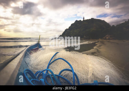 Pontal do Sul, Paraná, Brasile - 3 Giugno 2017: barca da pesca. Foto Stock