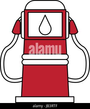 La stazione di benzina illustrazione silhouette cartoon Illustrazione Vettoriale