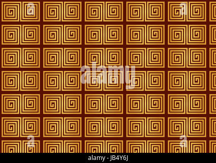 Giallo per il nuovo anno cinese sul modello di colore rosso scuro dello sfondo. Retrò pattern in Asia Foto Stock